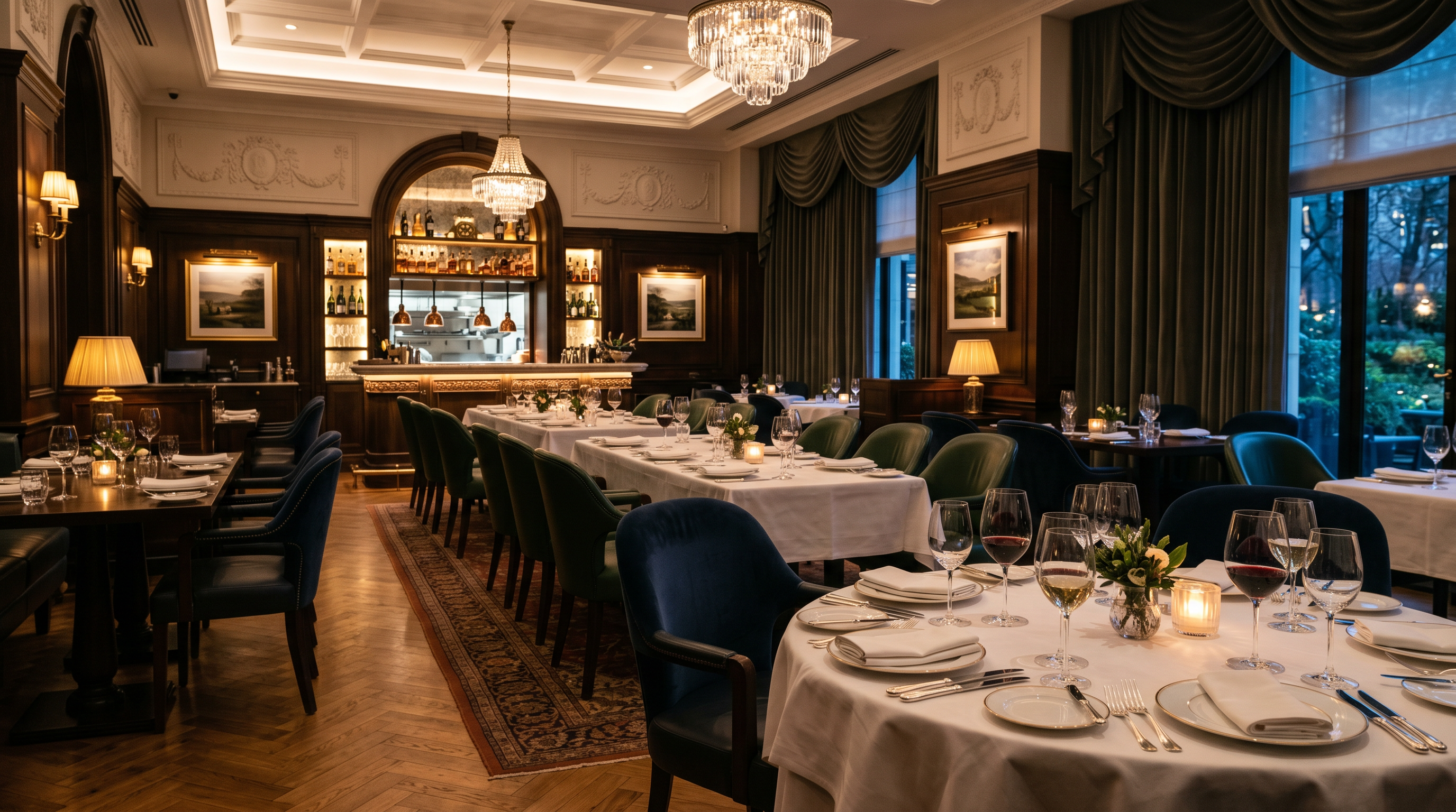 Fine dining restaurant interior